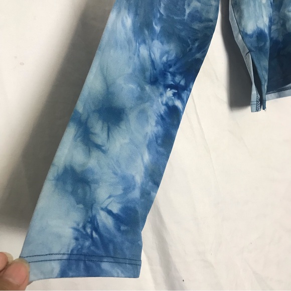 Kyodan Blue Tie-Dye Pullover Cropped Hoodie Womens Sz M NWT Activewear Athletic - Picture 4 of 8